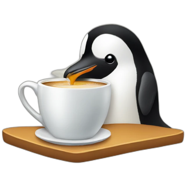 penguin drinking coffee emoji