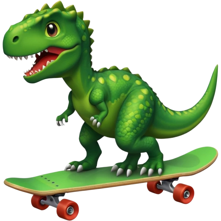 Dinosaur on a skateboard emoji