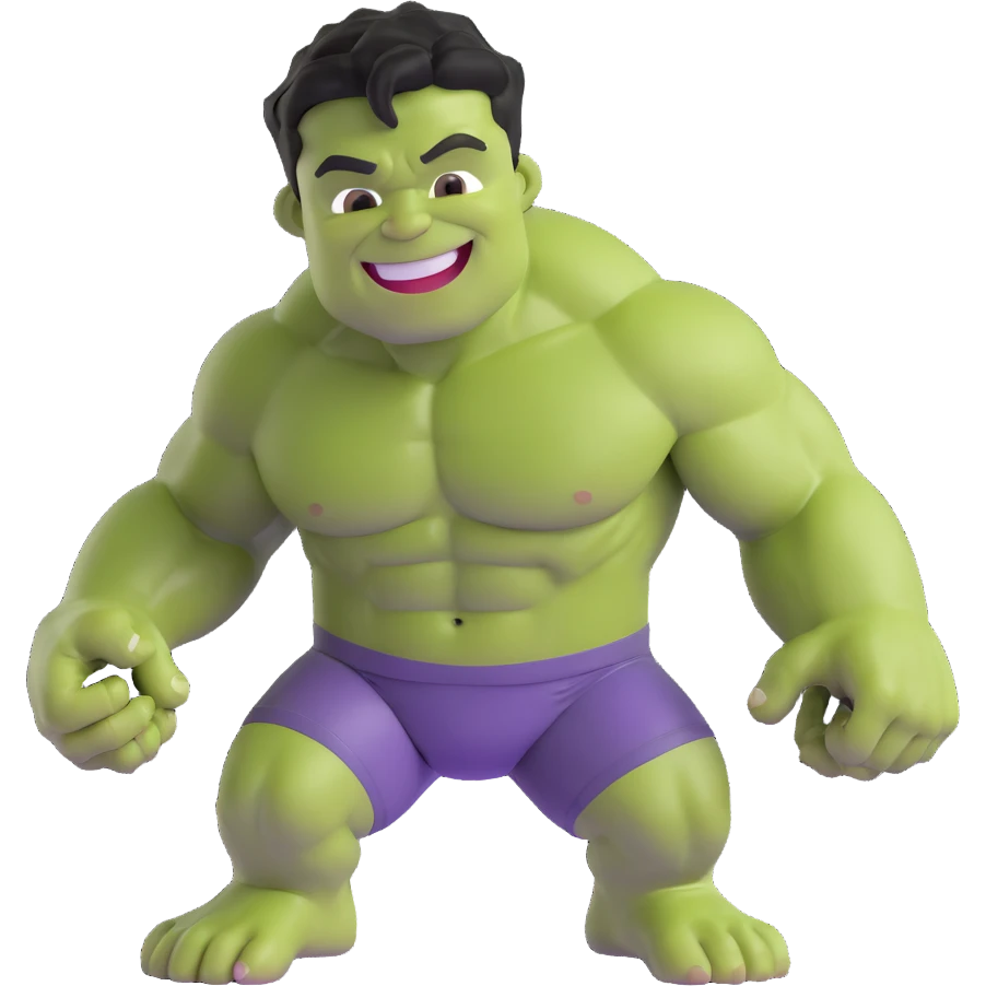 cute friendly hulk superhero smiling for children emoji