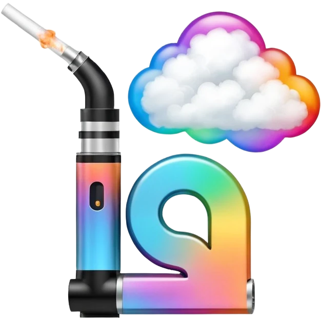 Letter A is designed in the style of an electronic cigarette (Vape theme) with dimensions of 512 by 512 emoji