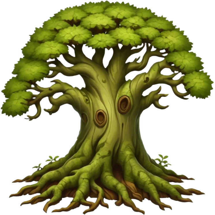 create a dnd style ancient_tree.png using 48x48 pixels size emoji