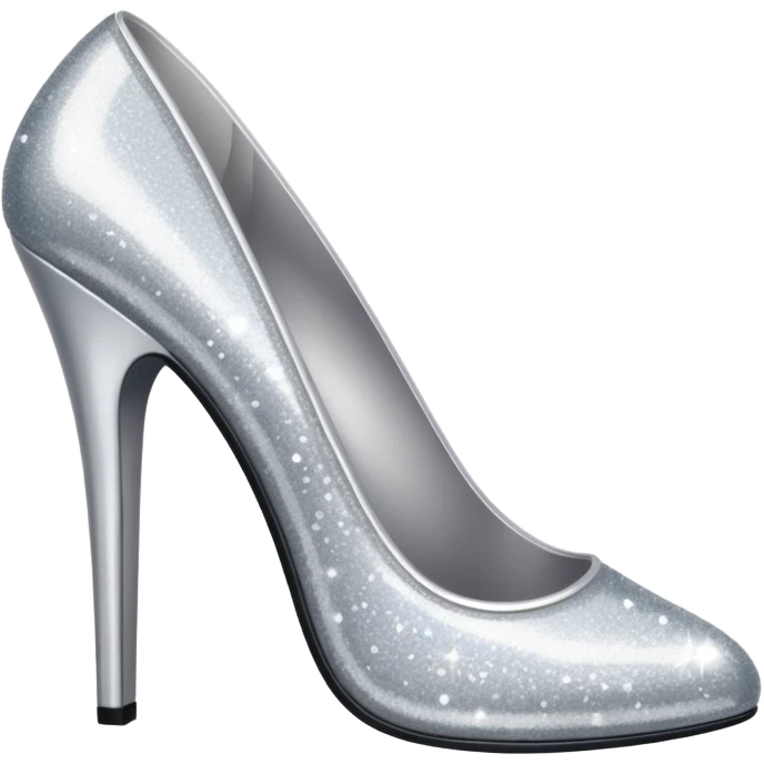 Silver sparkly high heels emoji
