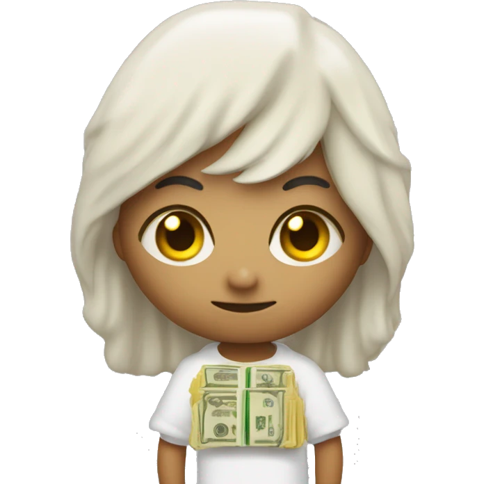 Diablo con dinero y cara de ángel  emoji