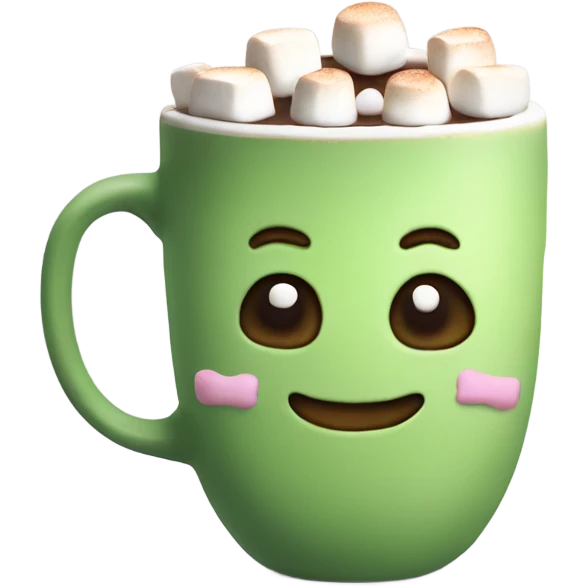 Hot chocolate matcha green with marshmallows  emoji