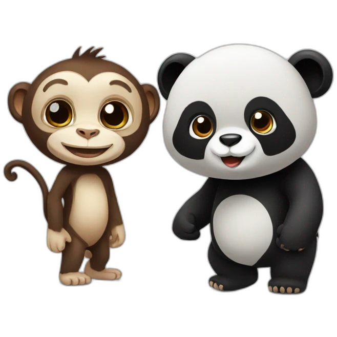 monkey and panda emoji