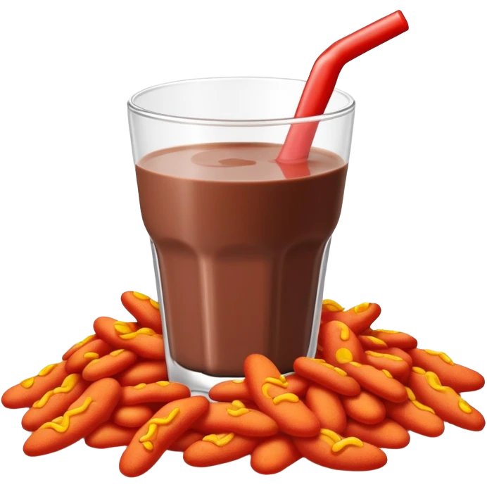 Hot cheetos and chocolate milk emoji