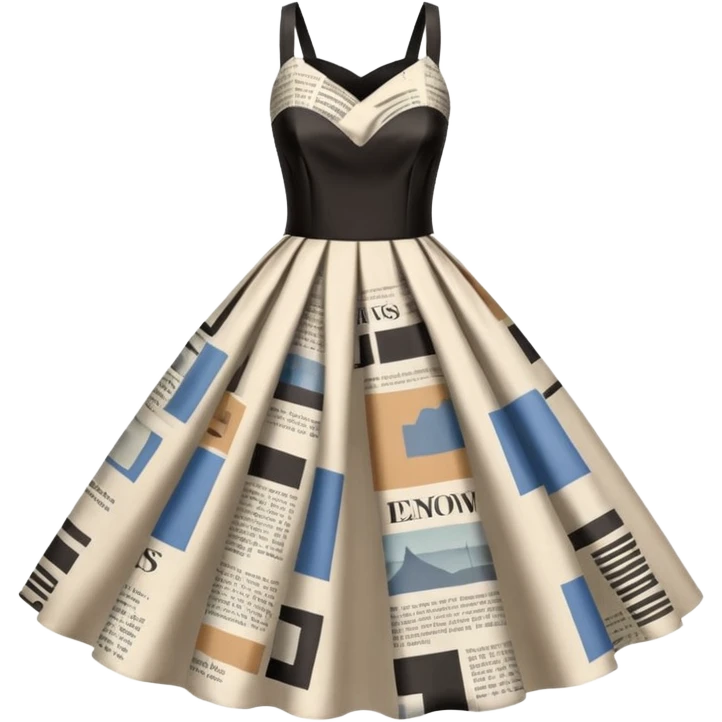 newspaper-print silk dress emoji