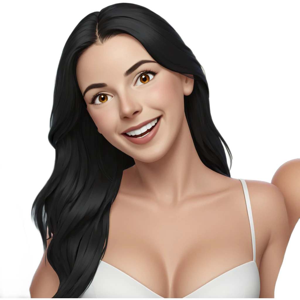 smiling girl in white dress emoji