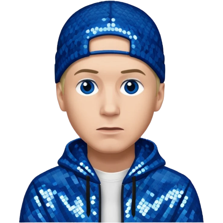 Eminem with blue sequin outfit emoji