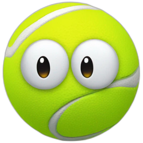 Tennisball with a face emoji