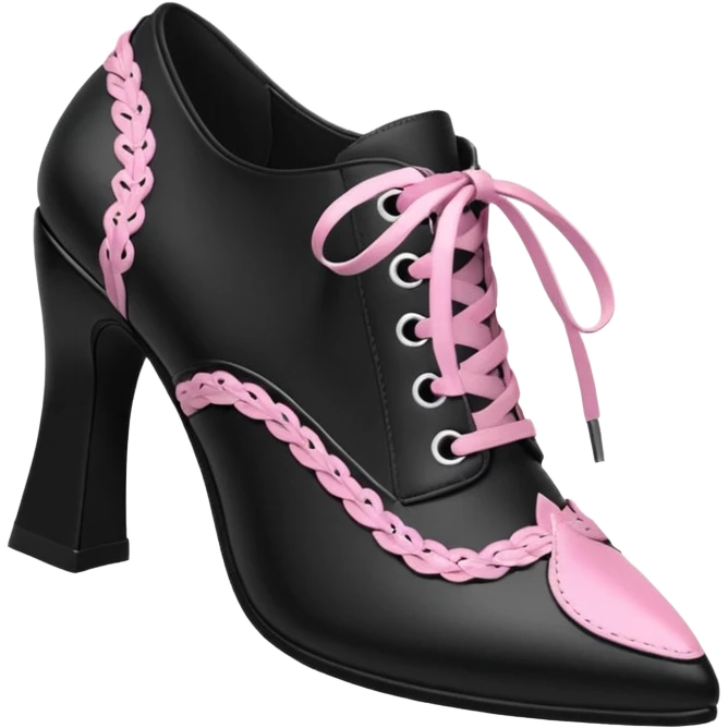 BLACKPINK-inspired gothic shoes, no hearts, black and pink, cute  emoji