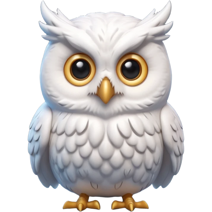 “3D emoji of a magical [white 🦉], Harry Potter style, Hogwarts magic, fantasy atmosphere, soft glow, cinematic lighting, high detail” emoji