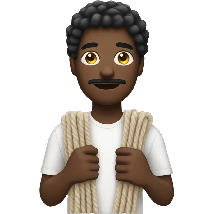 Black guy with yarn emoji
