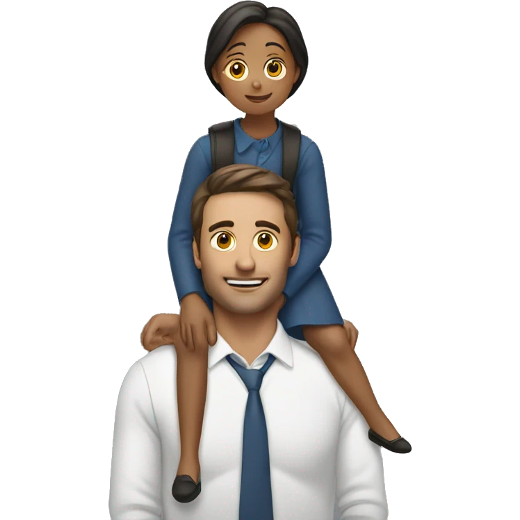 Woman sitting on the shoulders of A man sitting emoji