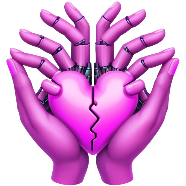 Neon cyberpunk style 
heart made of  hands emoji