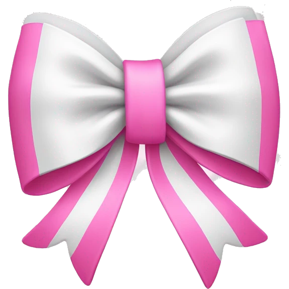 White bow with pink details  emoji