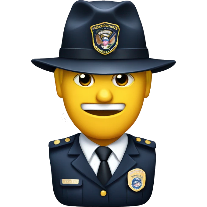 Security officer with a trump hat emoji