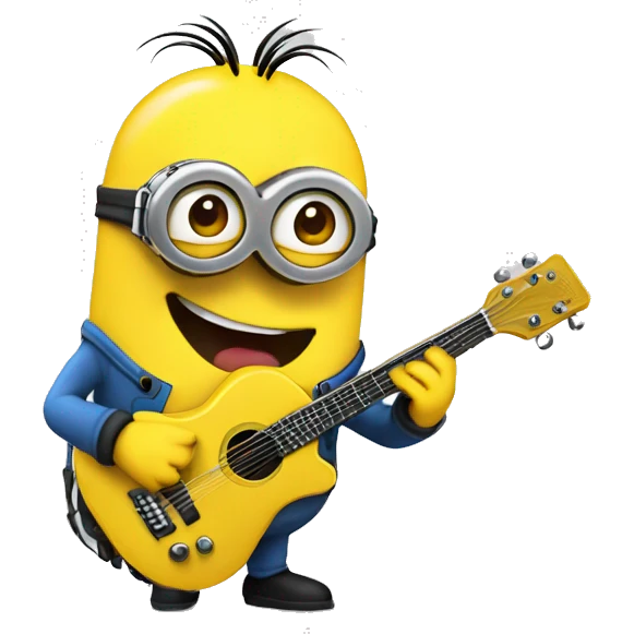  Un minion qui joue de la guitare électrique  emoji