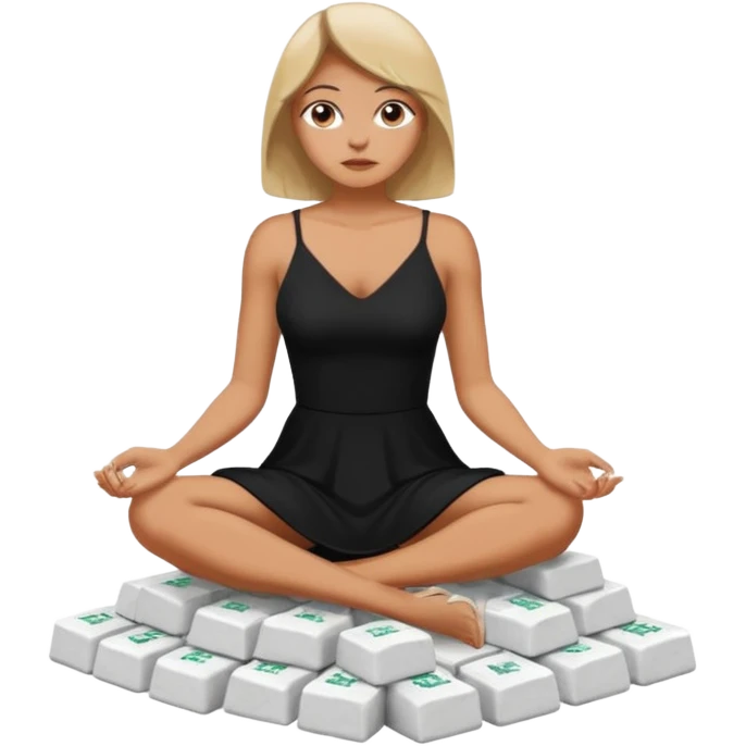 Female cartel boss sitting on a pile of cocaine emoji