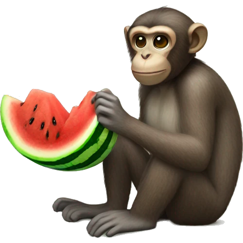 Monkey eating watermelon  emoji