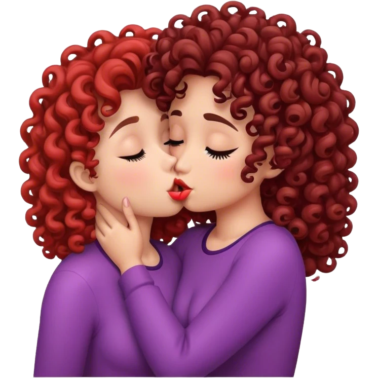 Curly girl kissing emoji