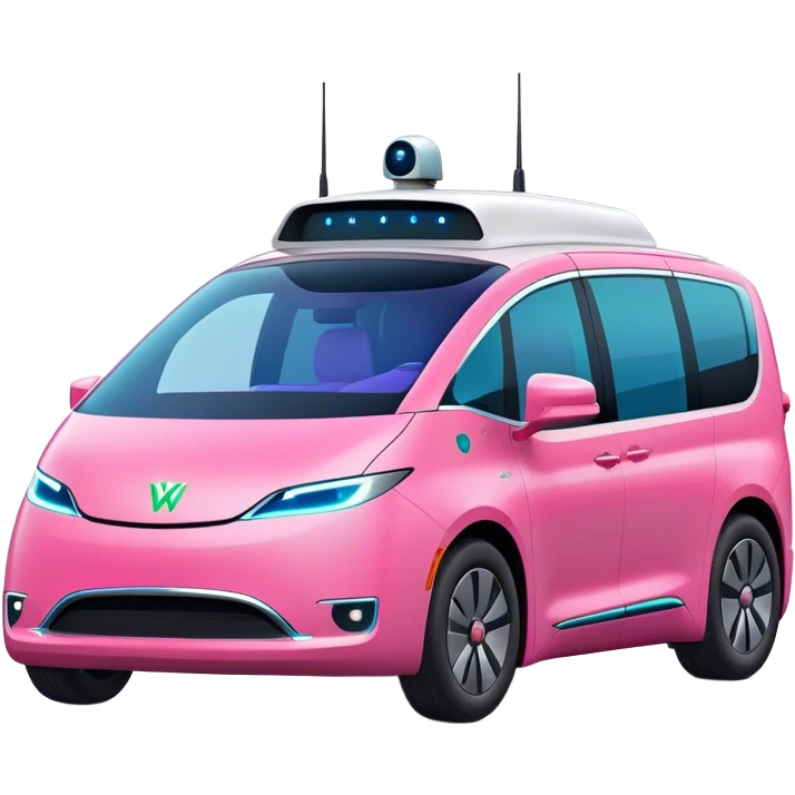intense pink autopilot waymo car with lidar emoji