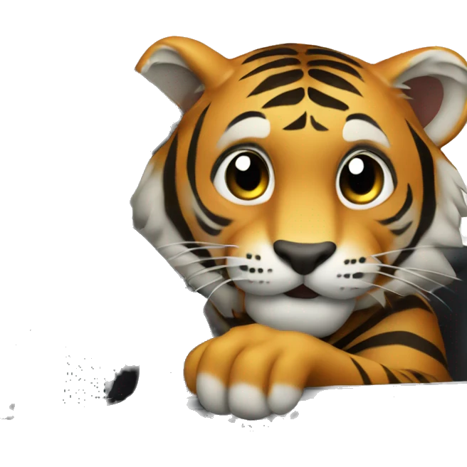 tiger driving black car emoji