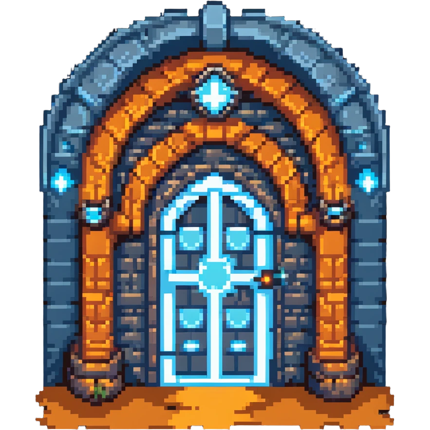 Blue dungeon gate from Solo Leveling, glowing mystical portal emoji