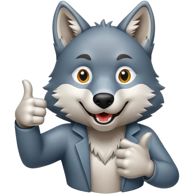 Wolf giving thumbs up emoji