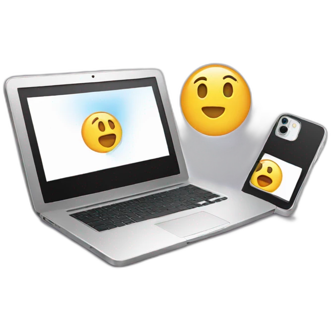 Smartphone and laptop emoji