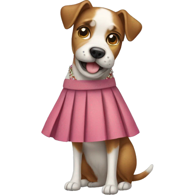 Dog wearing a skirt emoji