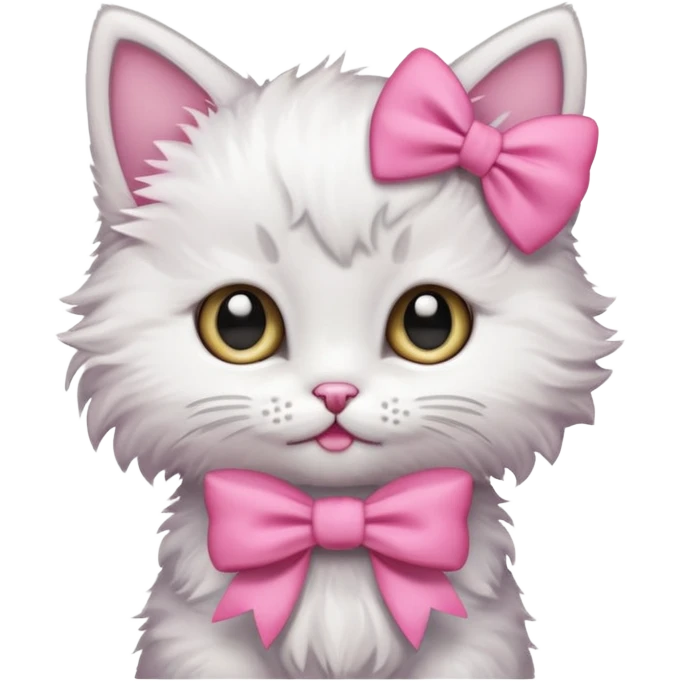 un gatito con un moño rosa emoji