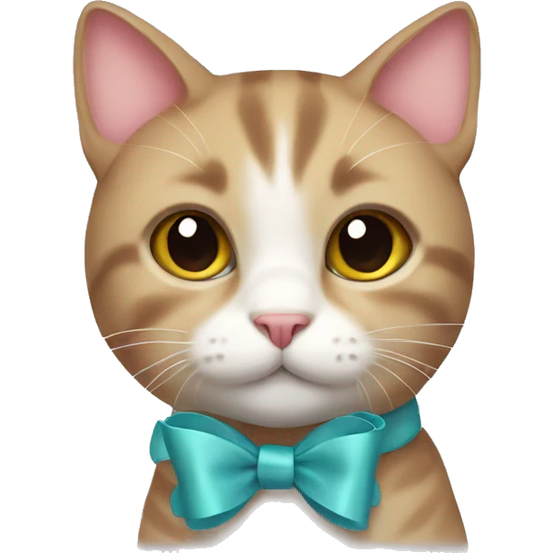 cat with a cute bow  emoji