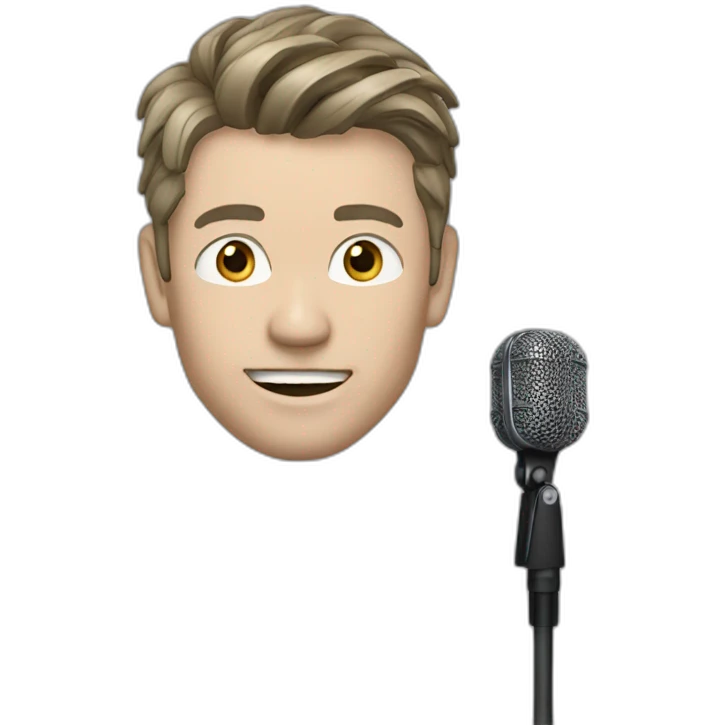 singer Nikolai baskov with a microphone emoji