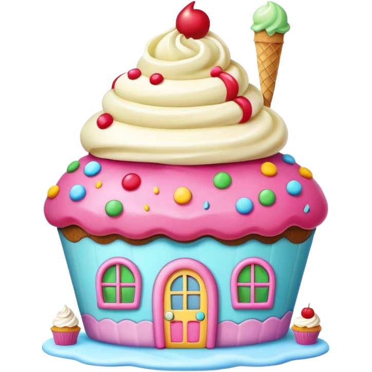 hous for cupcake with icecream emoji