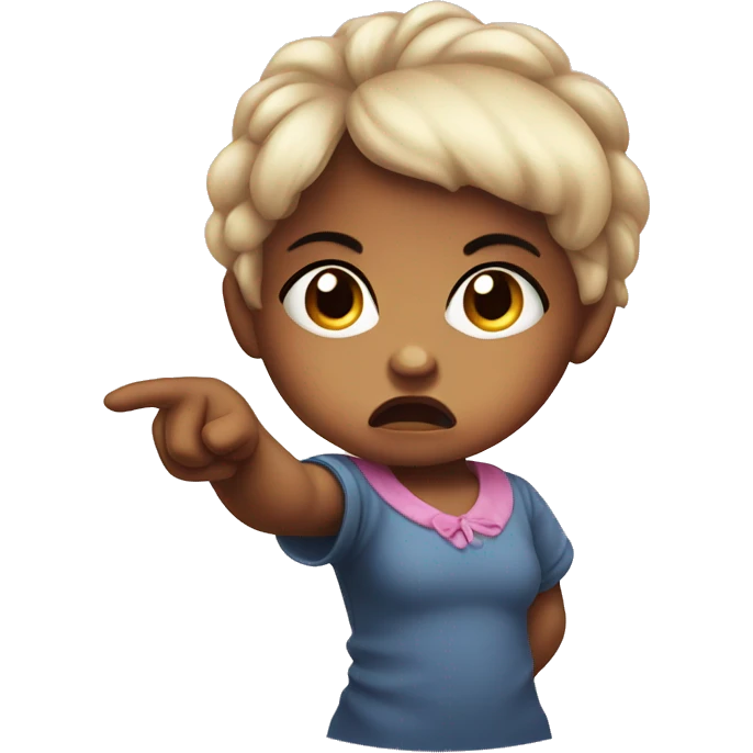 angry baby girl pointing with hand emoji