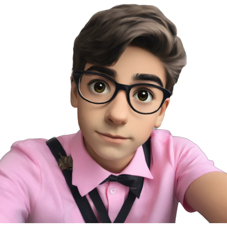 Aidan Gallagher with pink bow emoji
