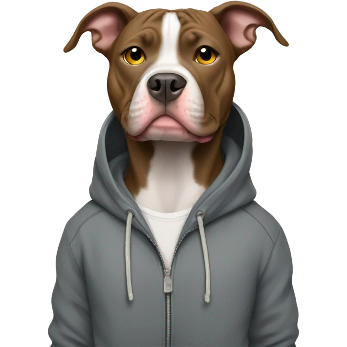 Pitbull wearing a hoodie emoji