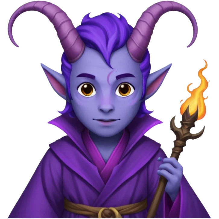 wizard thiefling with purple skin emoji