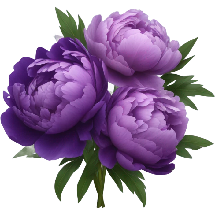 composition of purple peonies emoji