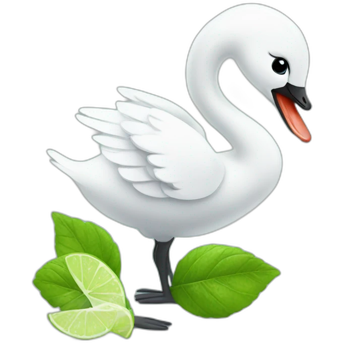 baby swan drinking mojito emoji