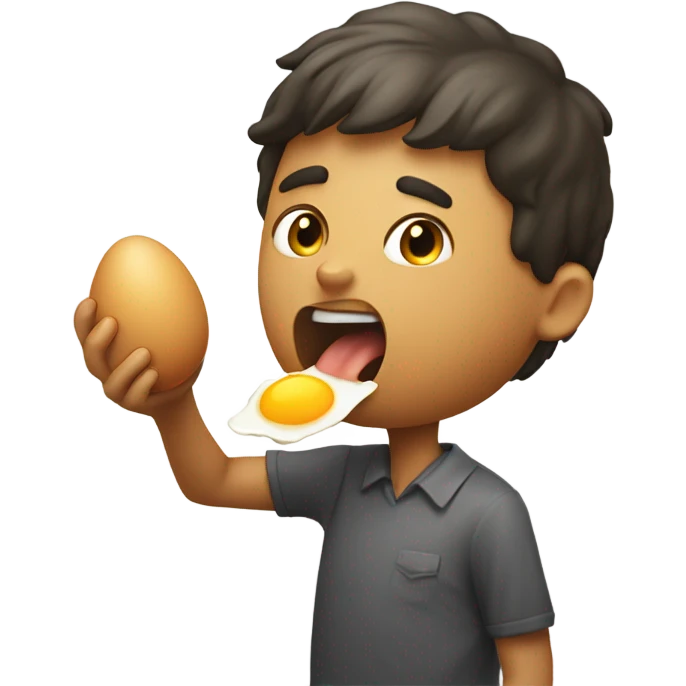 Man licking on eggs emoji