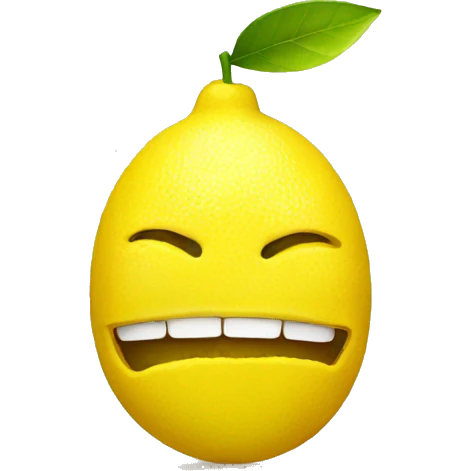 Lemon with a closed mouth with zipper emoji