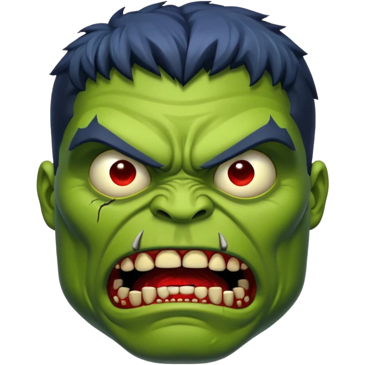 Zombie hulk face emoji