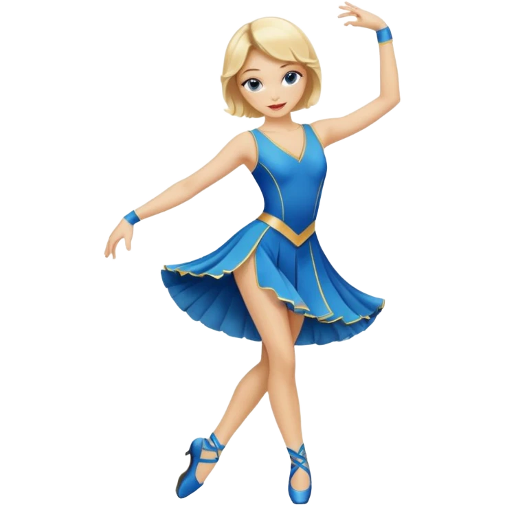 blue jazz style dance costume on blonde emoji