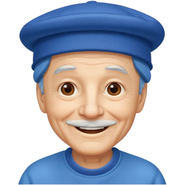 elderly man with blue hat emoji
