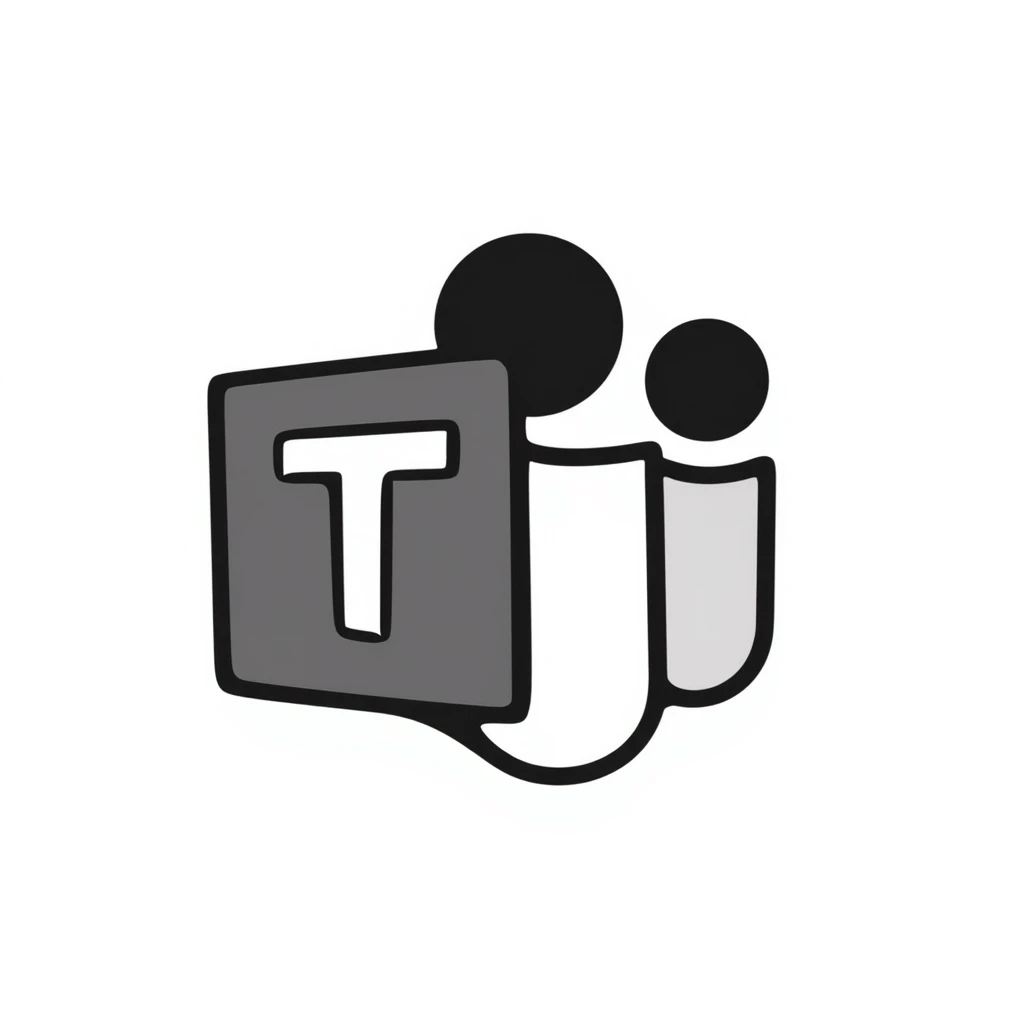 Microsoft Teams logo hand drawn doodle style emoji
