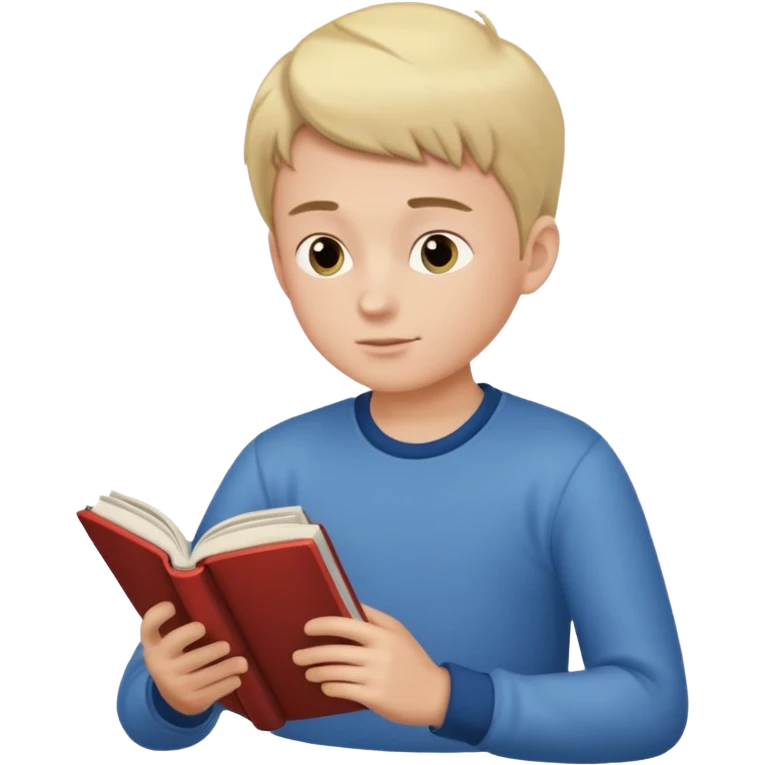 A boy morning in the reading  emoji