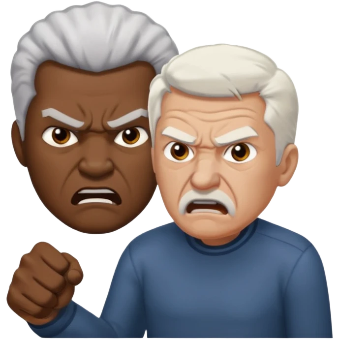 black guy and white old guy fighting emoji
