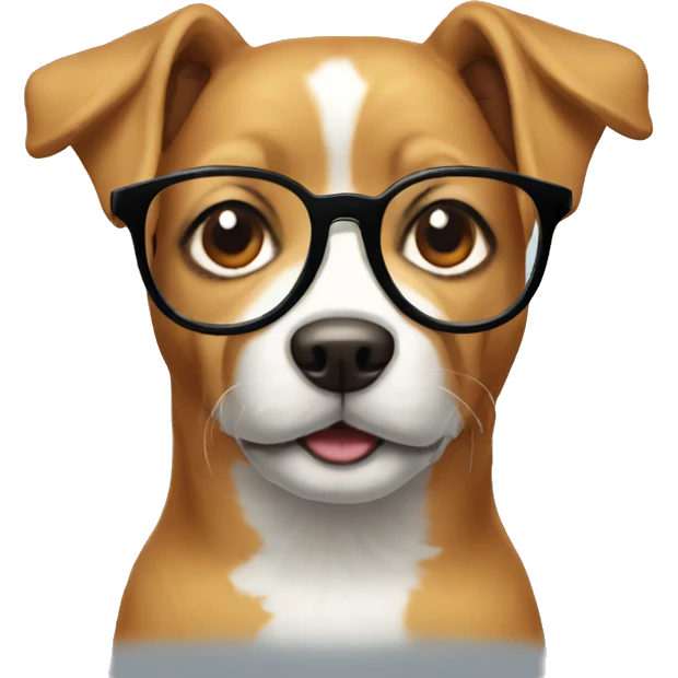 Dog with glasses emoji